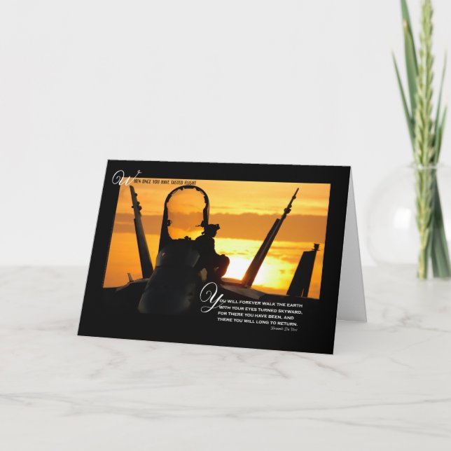 Loss of a Military Pilot Sympathy Sunset Plane Karte (Vorderseite)