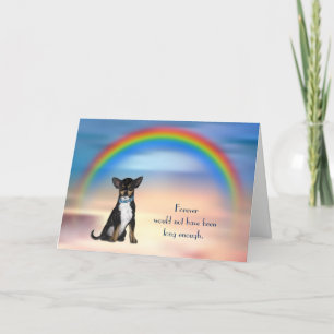 Loss of Black Tan Chihuahua Rainbow Sympathy Card Feiertagskarte