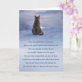 Loss of Cat Memorial with Poem Candle Karte