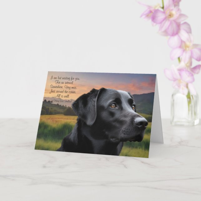 Loss of Pet Dog (Black Lab) Custom Sympathy Card Karte (Orchidee)