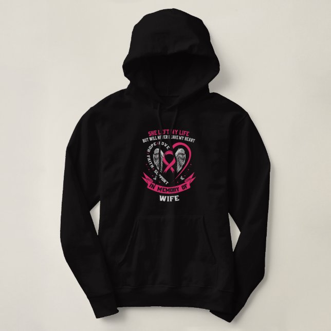 Loss of Wife Gifts Husband Breast Cancer Awareness Hoodie (Design vorne)