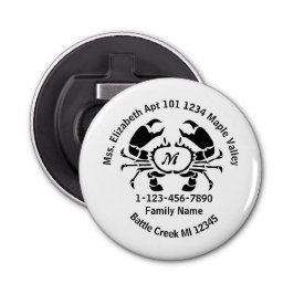 Lost Crab Monogram Family Zuhause-Adresse Flaschenöffner