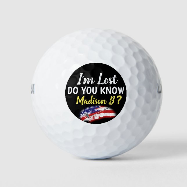 Lost Golfer USA Funny Golfball (Vorderseite)