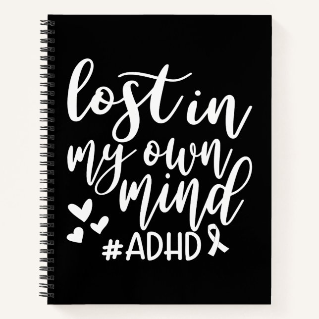 Lost in my own Mind ADHD Notebook & Journal Notizbuch (Vorderseite)