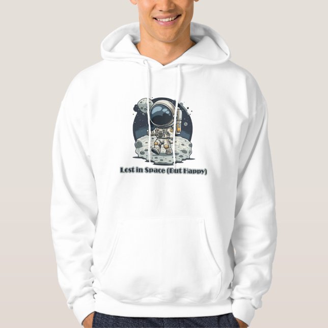 Lost in Space (But Happy) – Cute Astronaut Design Hoodie (Vorderseite)