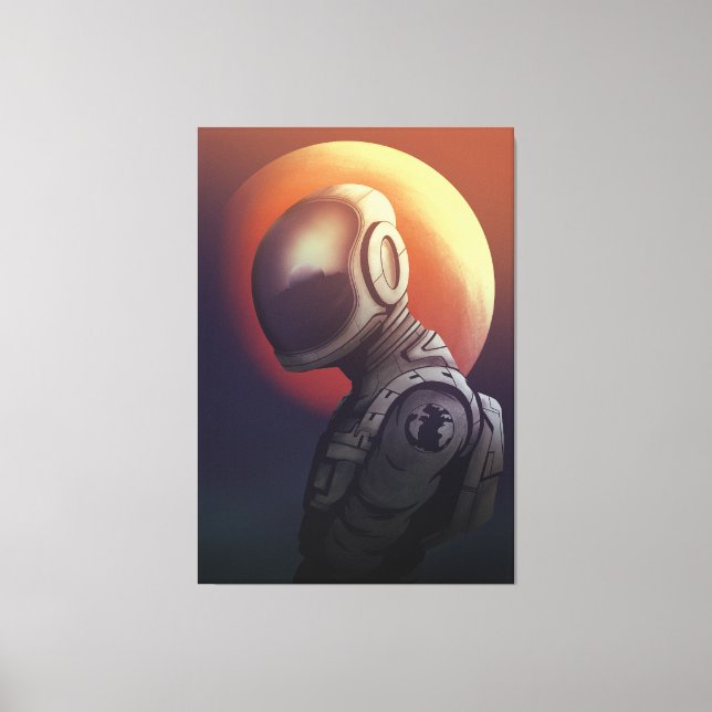 Lost in Space Dreamer Astronaut Cosmic Art Leinwanddruck (Vorderseite)