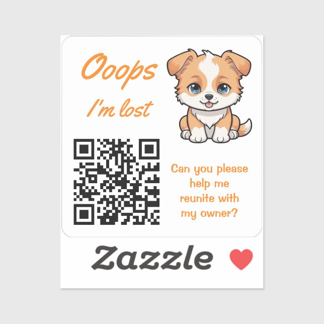 Lost Item Return QR Handy Bot Aufkleber (Blatt)