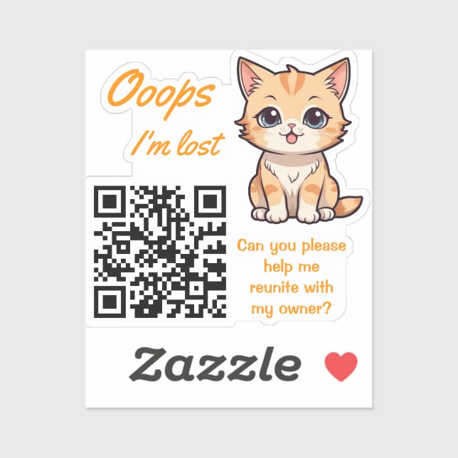 Lost Item Return QR Sticker Fully Customizable (Blatt)