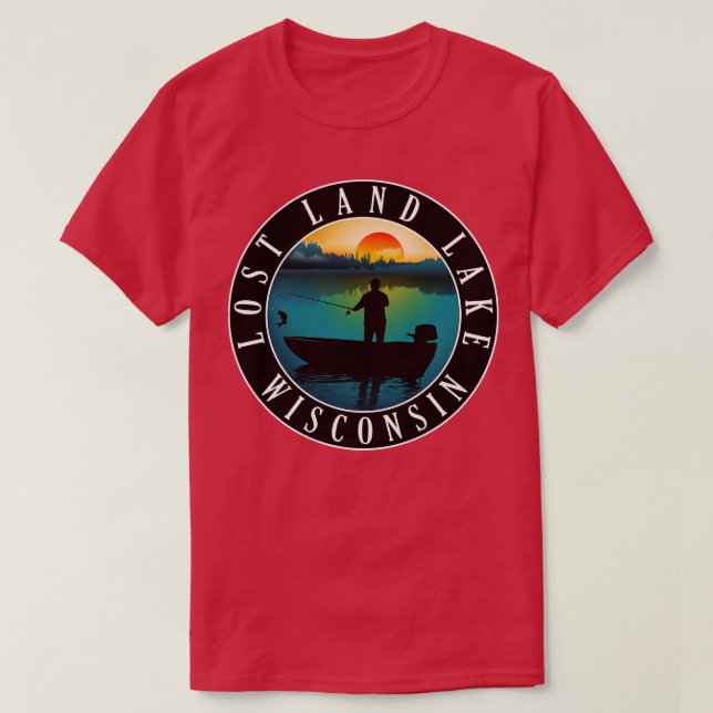Lost Land Lake Wisconsin Angeln T-Shirt (Design vorne)