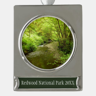 Lost Man Creek I im Redwood National Park Banner-Ornament Silber