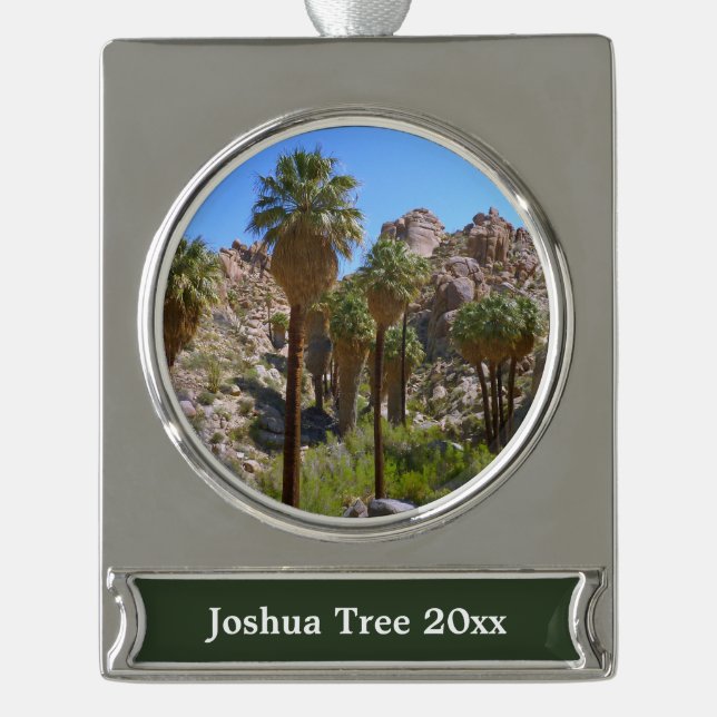 Lost Palms Oasis I at Joshua Tree National Park Banner-Ornament Silber (Vorderseite)