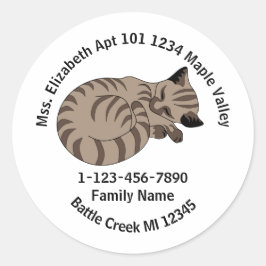 Lost Tan Tabby Kitten Zuhause-Adresse Runder Aufkleber