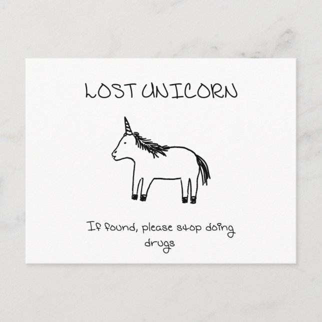 Lost Unicorn Postkarte (Vorderseite)