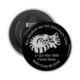 Lost White Tiger Kitten Family Zuhause-Adresse Bot Flaschenöffner