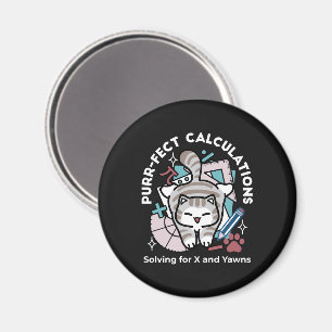 Lösung für X und Gähnen – Cute Tabby-Katze Mathe-W Magnet