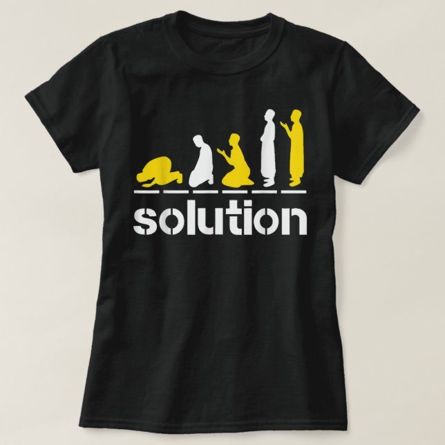 Lösung Islamisches Gebet-Muslim Ramadan Salat Alha T-Shirt (Design vorne)