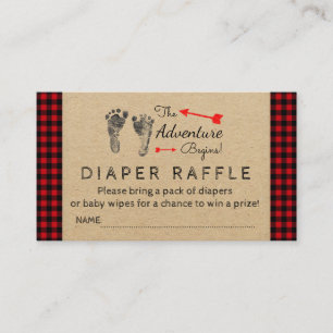 Losverkauf-Buffalo-Karo-Babys-Diaper-Raffle-Ticket Begleitkarte
