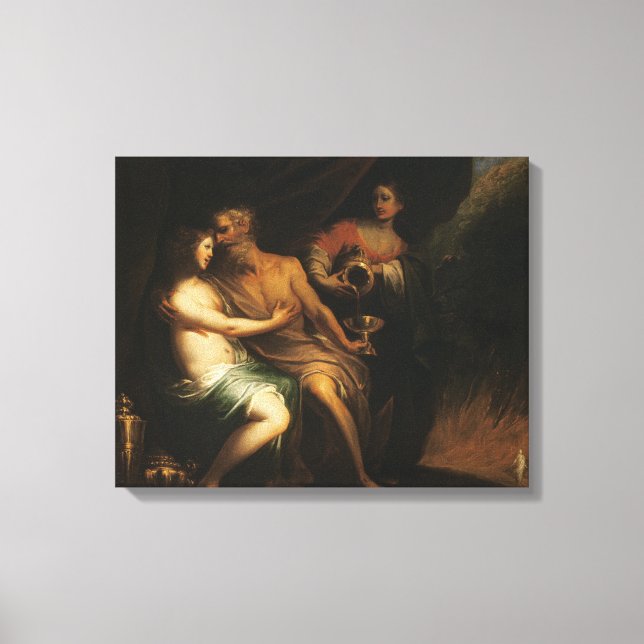 Lot und seine Töchter (Öl auf Leinwand) 3 Leinwanddruck (Vorderseite)