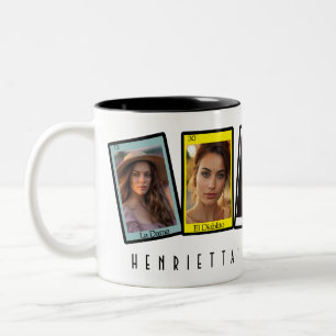 Loteria Mexican Bingo Card Fiesta Bachelorette Zweifarbige Tasse