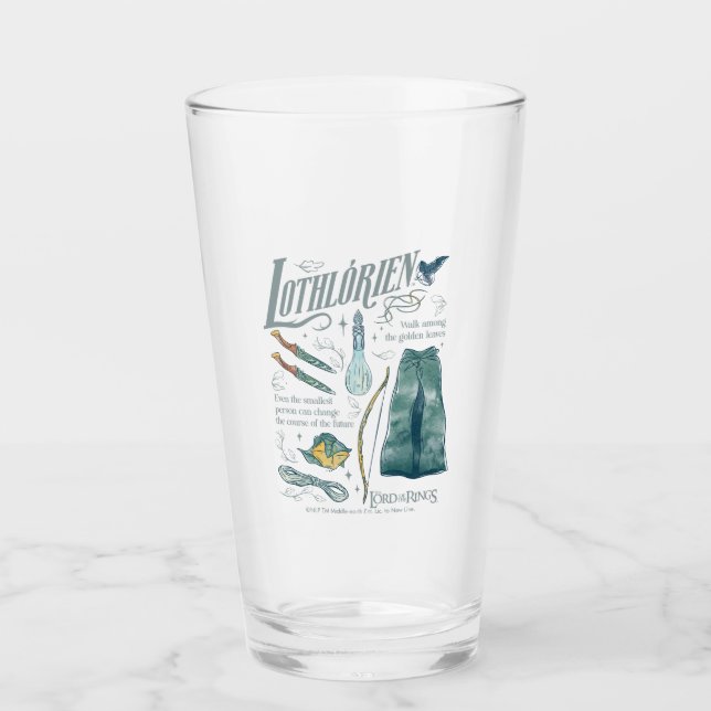 LOTHLORIEN™ Aquarell-Collage-Grafik Glas (Vorderseite)