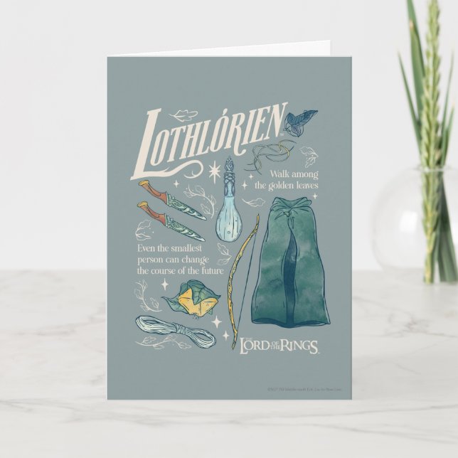 LOTHLORIEN™ Aquarell-Collage-Grafik Karte (Vorderseite)