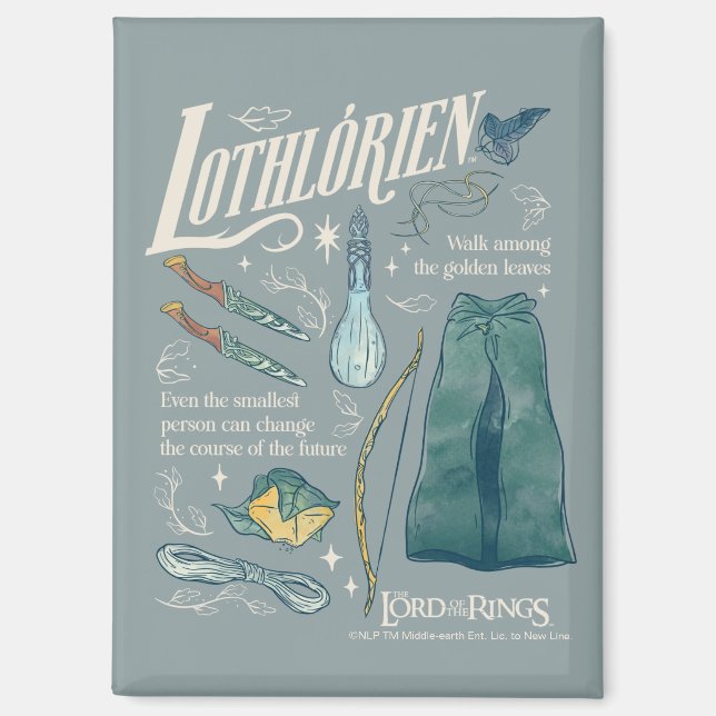 LOTHLORIEN™ Aquarell-Collage-Grafik Magnet (Vorderseite)