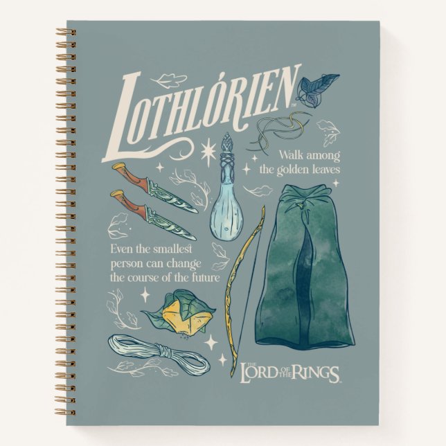LOTHLORIEN™ Aquarell-Collage-Grafik Notizbuch (Vorderseite)