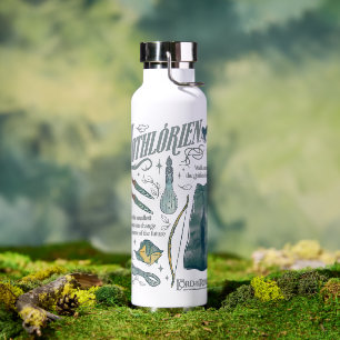 LOTHLORIEN™ Aquarell-Collage-Grafik Trinkflasche