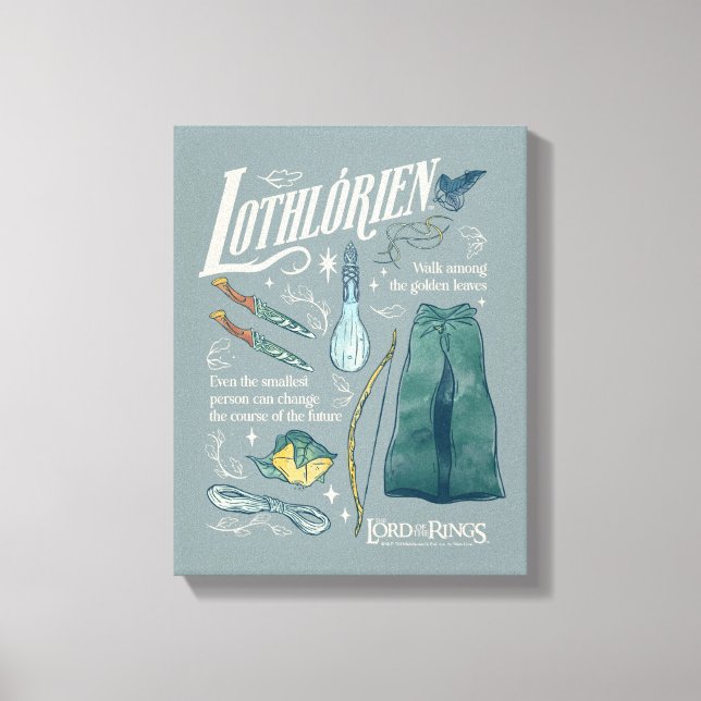 LOTHLORIEN™ Watercolor Collage Graphic Leinwanddruck (Vorderseite)
