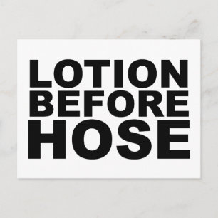 LOTION BEFORE HOSE verrücktes Shirt-Mauspad oder H Postkarte