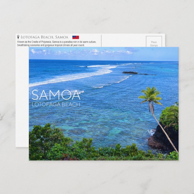Lotofaga Beach, Samoa Postcard Postkarte (Vorne/Hinten)