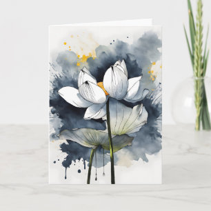 Lotos - Aquarellblumen Karte