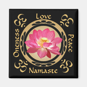 Lotos-Blume Namaste OM Magnet