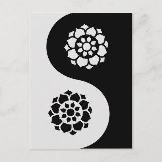Lotos-Blume Yin Yang Postkarte