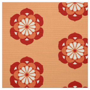 Lotos-BlumeMandala, Pastellorange und Mandarine Stoff