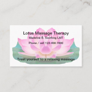Lotos-Blumen-Entwurfs-Massage-Thema Visitenkarte