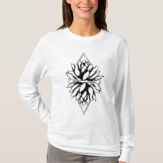 Lotos-Blumen-lange Hülse T-Shirt