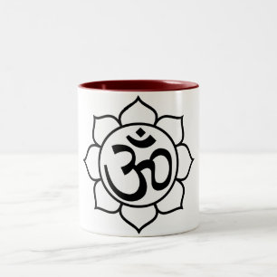 Lotos-Blumen-Om-Symbol Zweifarbige Tasse