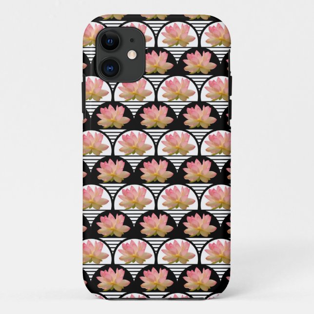 Lotos-Blumen-Retro Druck Case-Mate iPhone Hülle (Rückseite)