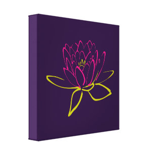 Lotos-Blumen-/Wasser-Lilien-Illustration Leinwanddruck