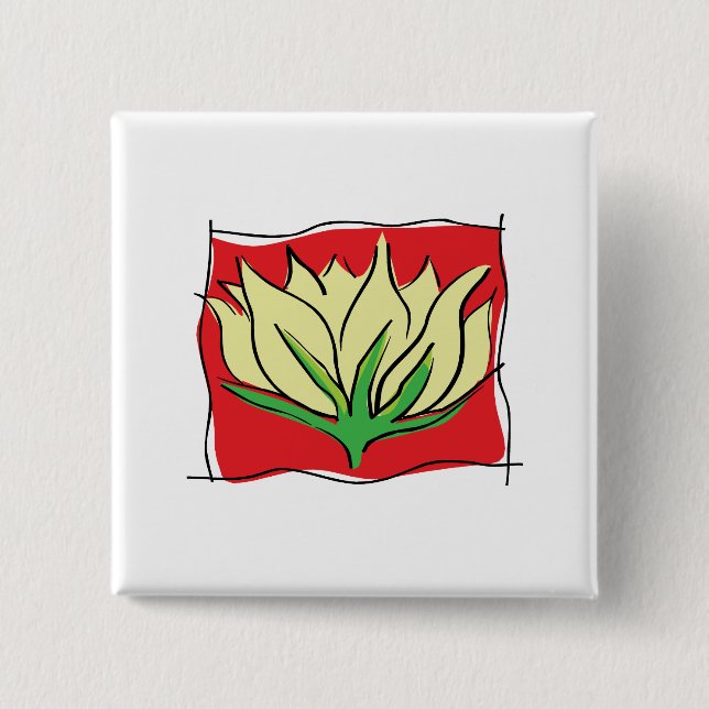 Lotos-Blumen-Yoga Button (Vorderseite)