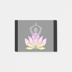 Lotos-Blumen-Yoga-Pose OM Namaste geistige Post-it Klebezettel