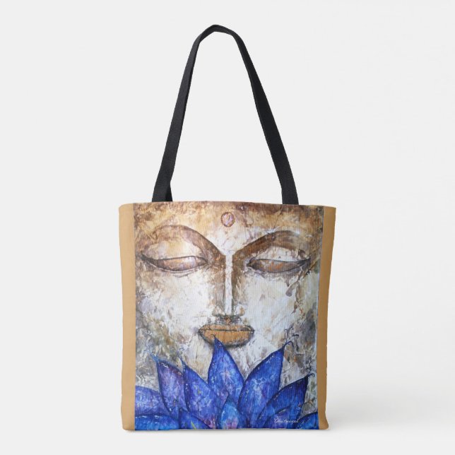 Lotos-Buddhawatercolor-Kunst-Tasche (Rückseite)