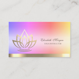 Lotos Gold Blumen Streifen Yoga-Lehrerin Visitenkarte