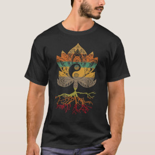 Lotos-Mandala Yin Yang Heilige Geometrie Spirituel T-Shirt