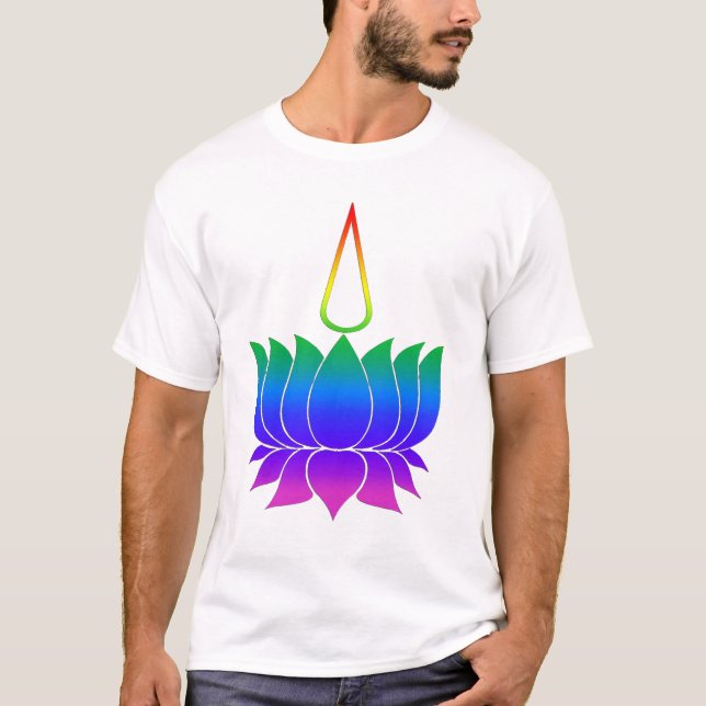 Lotos mit Namam, Gay Pride T-Shirt (Vorderseite)