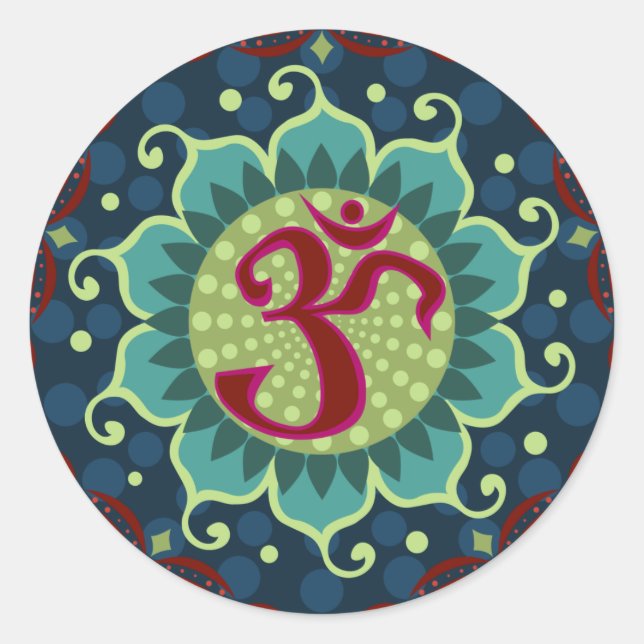 Lotos-Om - OM Runder Aufkleber (Vorderseite)