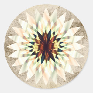 Lotosblume Aquarell Lila Logo Heilung Yoga Runder Aufkleber