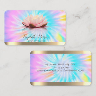 Lotosblume Gold Streifen Yoga-Lehrer Tie Dye Visitenkarte