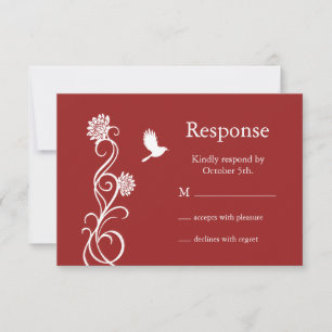 Lotosblume RSVP (rot) Karte